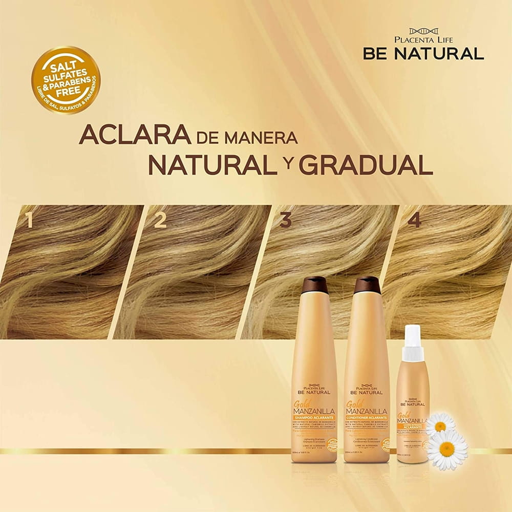 Be Natural Gold Manzanilla Shampoo Σαμπουάν Λάμψης Για Φυσικά Ξανθά Μαλλιά 350ml