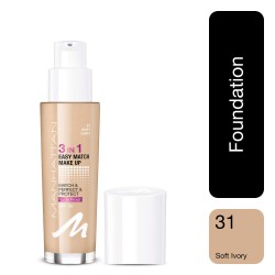 Manhattan 3 in 1 Ease Match Make Up Match, Perfect & Protect 31 Soft Ivory