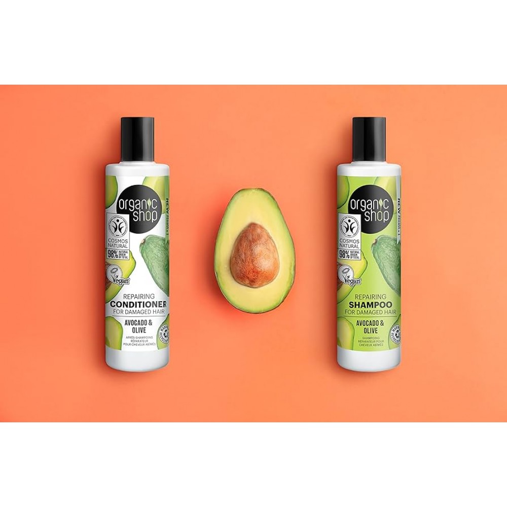 Organic Shop Repairning Shampoo Avocado & Olive Σαμπουάν Επανόρθωσης 280ml