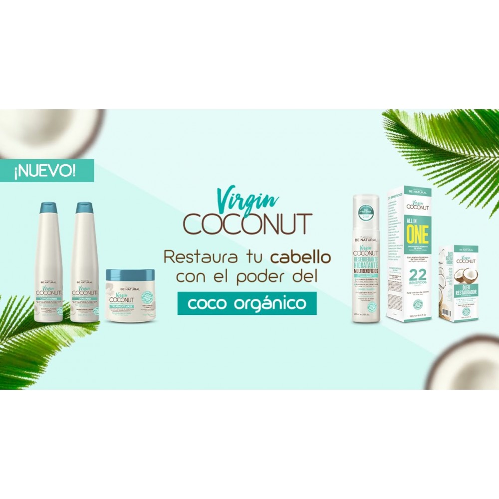 Be Natural Virgin Coconut Λάδι Αναδόμησης Με Καρύδα Για Ξηρά Και Ταλαιπωρημένα Μαλλιά 50ml
