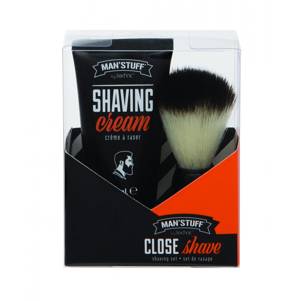 Technic Man's Stuff Close Shave Shaving Cream And Shaving Brush 100ml