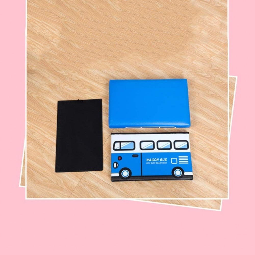 Παιδικό Σκαμπό με Αποθηκευτικό Χώρο Κουτί Αποθήκευσης-Σκαμπό wagon bus Μπλε  31x48x31