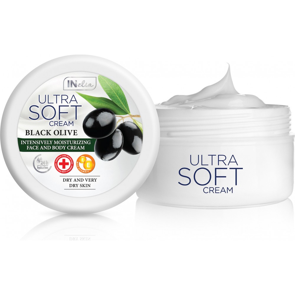 Inelia Ultra Soft Black Olive Intensively Moisturizing Face & Body Cream 200ml