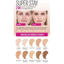Maybelline Super Stay 30Η Full Coverage Foundation 21 Nude Beige 30ml