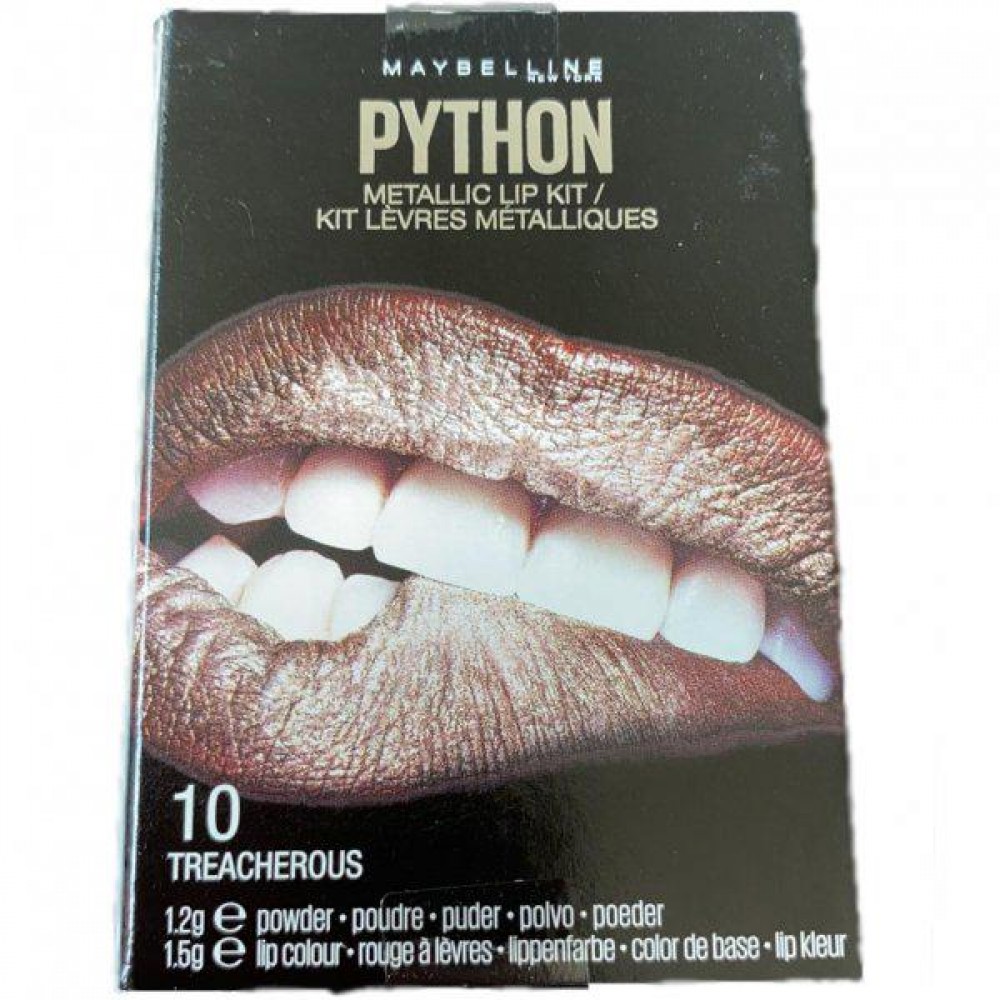 Maybelline PYTHON Metallic Lipstick Kit - 10 Treacherous