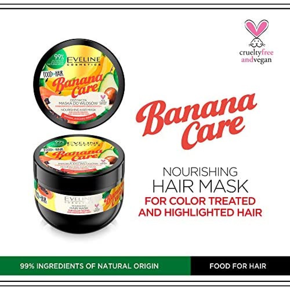 Eveline Food For Hair Banana Care Hair Mask Μάσκα Μαλλιών 500ml
