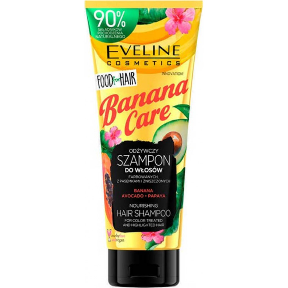 Eveline Food For Hair Banana Care Shampoo Σαμπουάν Μαλλιών 250ml