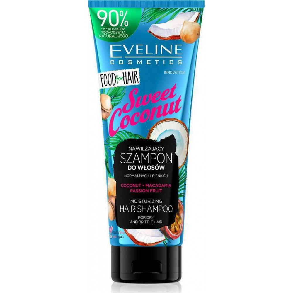 Eveline Sweet Coconut Food Hair Shampoo Σαμπουάν Μαλλιών 250ml