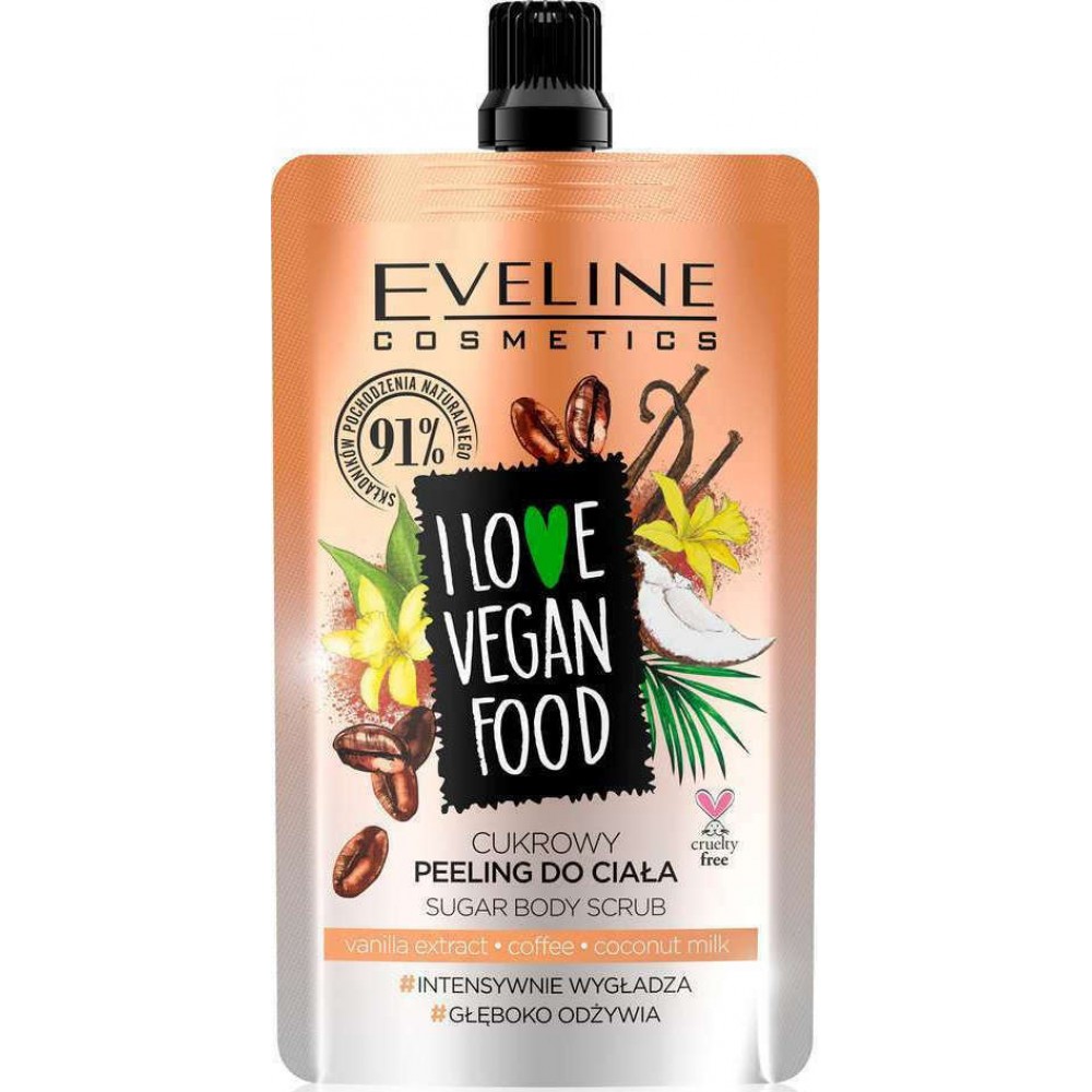 Eveline I Love Vegan Food Vanilla Latte Scrub Σώματος 75ml