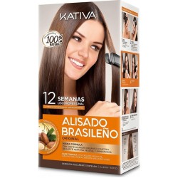 Kativa 12 Weeks Professional Straightening Alisado Brasileno Original (Pre Treatment Sh. 15ml, Treatment 150ml, Shampoo 30ml, Conditioner 30ml)