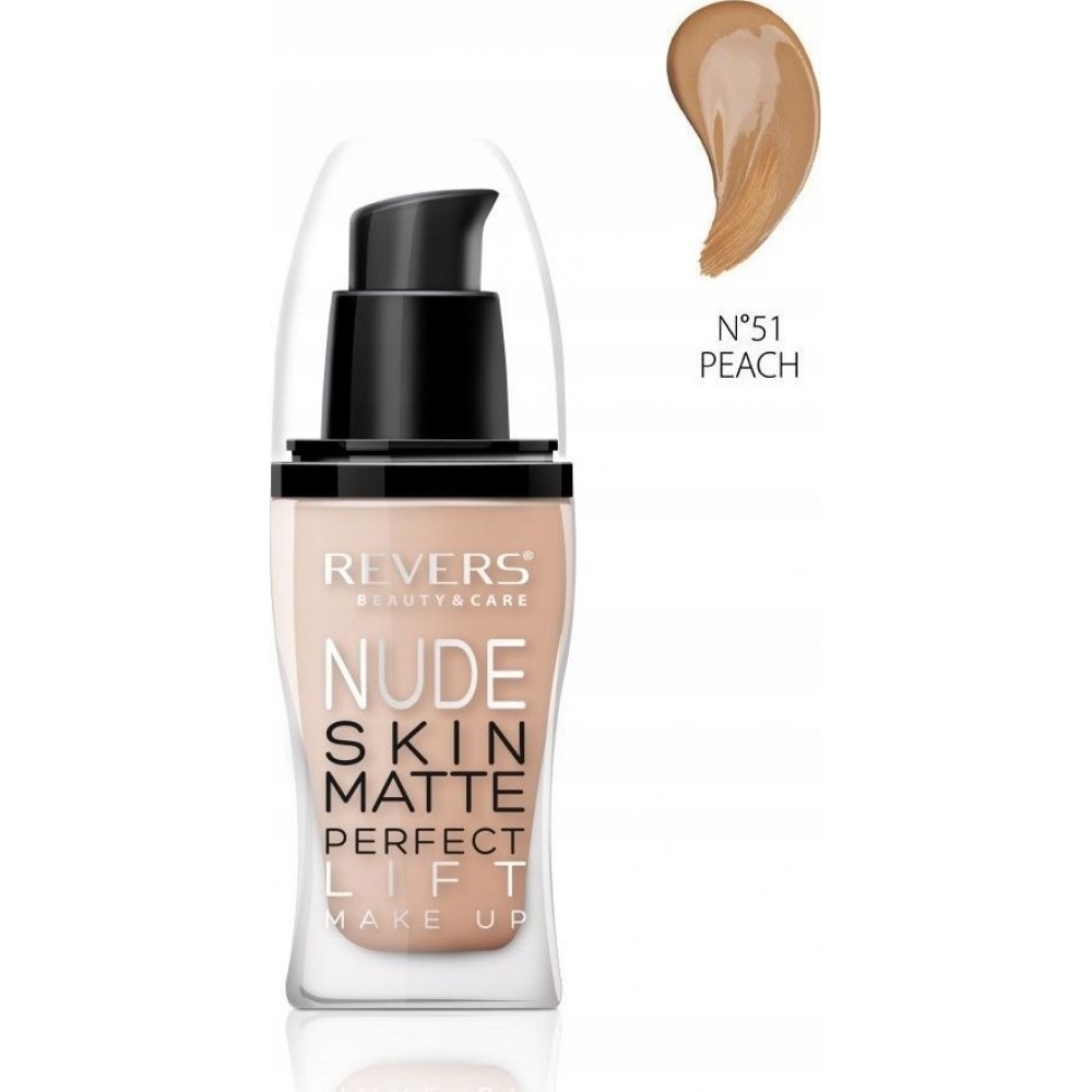 REVERS Nude Skin Matte Perfect Foundation 51 Peach - Ματ Makeup 30 ml