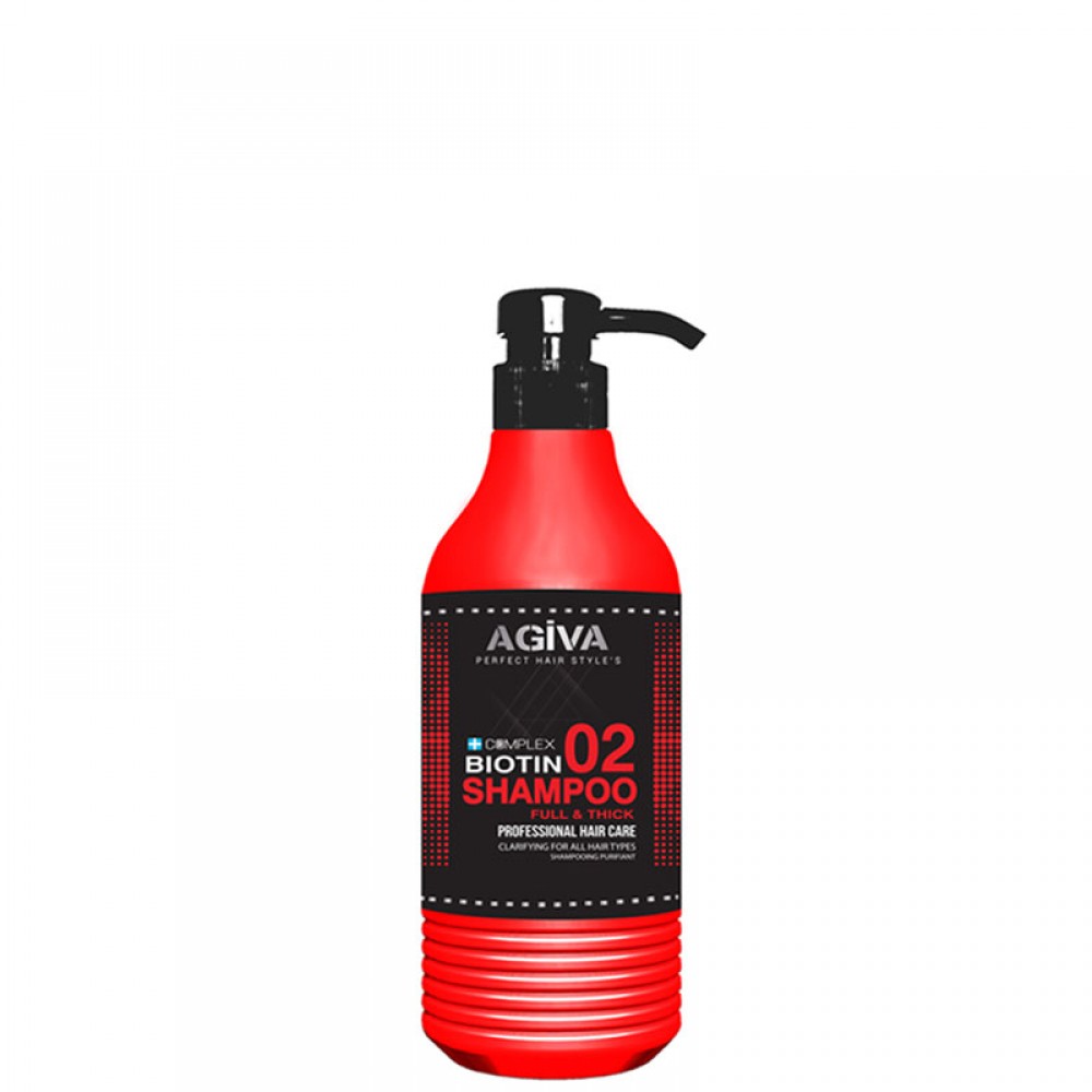 Agiva Complex Biotin Shampoo 02 Full & Thick 500ml Σαμπουάν για φθαρμένα και εύθραυστα μαλλιά