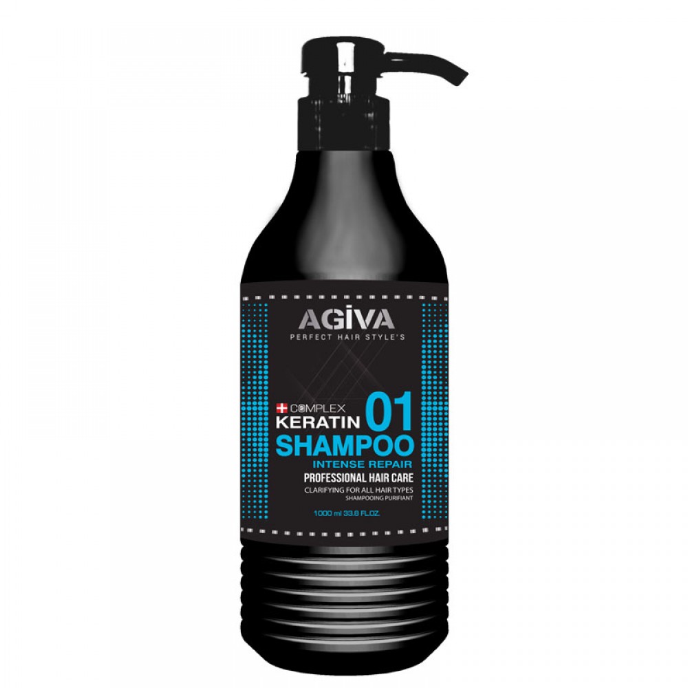 Agiva Complex Keratin Shampoo 01 Intense Repair 1000ml Σαμπουάν για την ενίσχυση και επιδιόρθωση 
