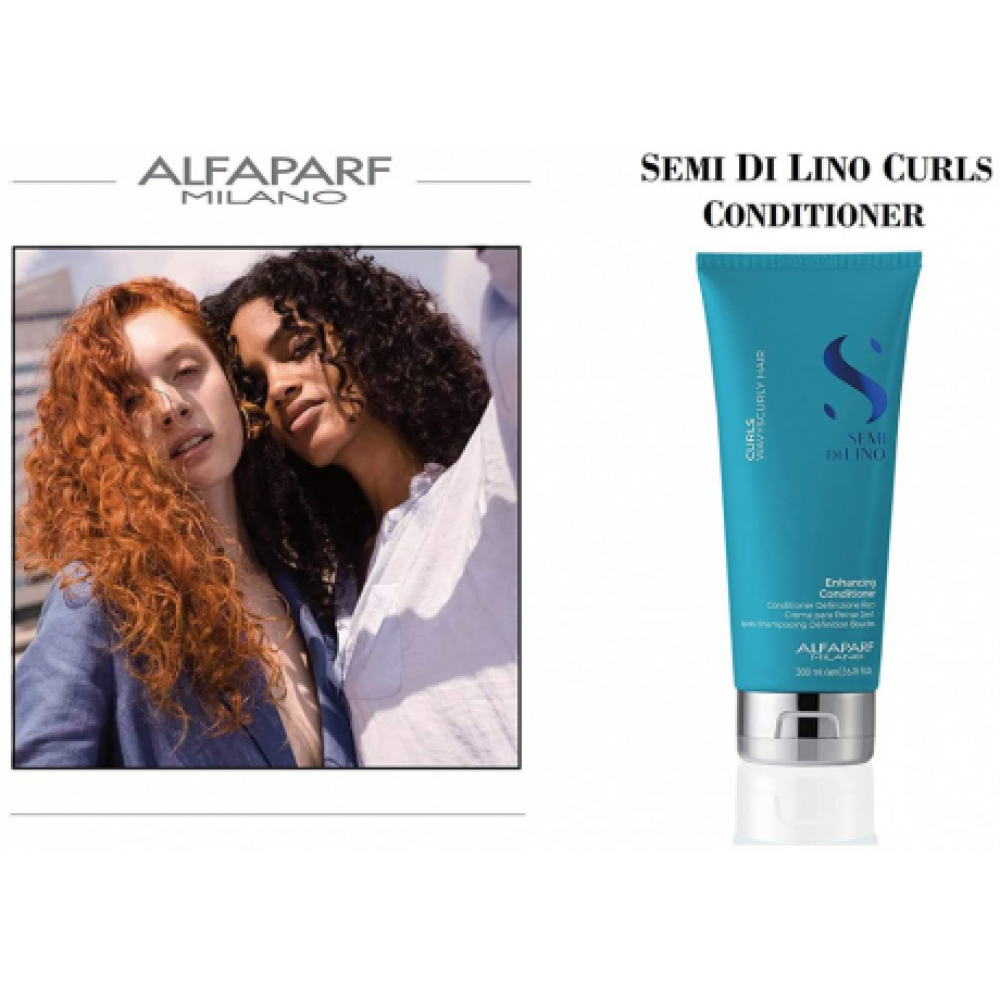 Alfaparf Milano Semi di Lino Curly Kit Live Your Curls Nourishing (Enchancing Mask 200ml, Co Wash 200ml)