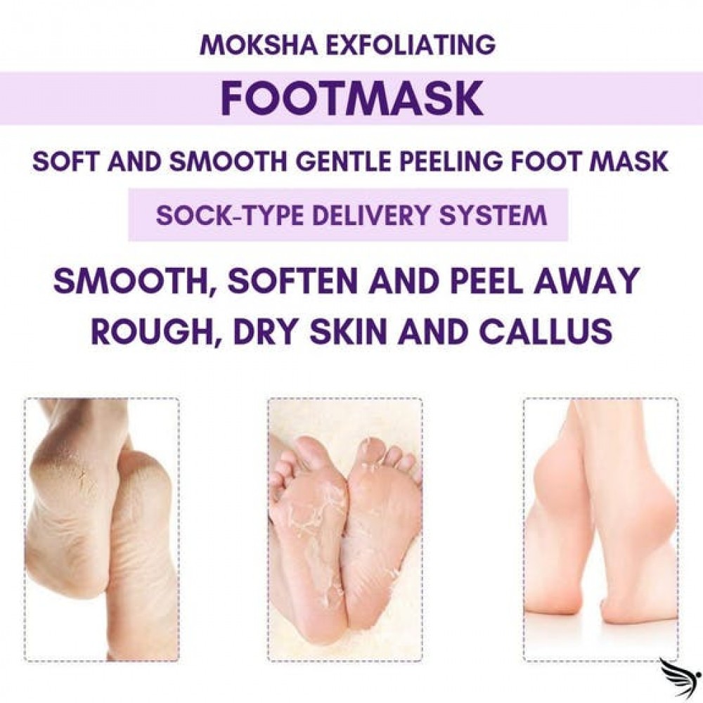 Moksha Beauty exfoliating Foot Mask  with levanda Απολεπιστική μάσκα ποδιών 2τμχ