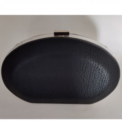 Τσάντα φάκελος οβαλ μαύρο με αλυσίδα 19311