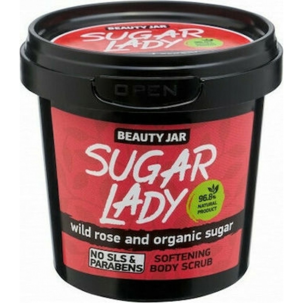 BEAUTY JAR “SUGAR LADY” Scrub Σώματος με βιολογική Ζάχαρη & Εκχύλισμα Άγριου Τριαντάφυλλου 180gr