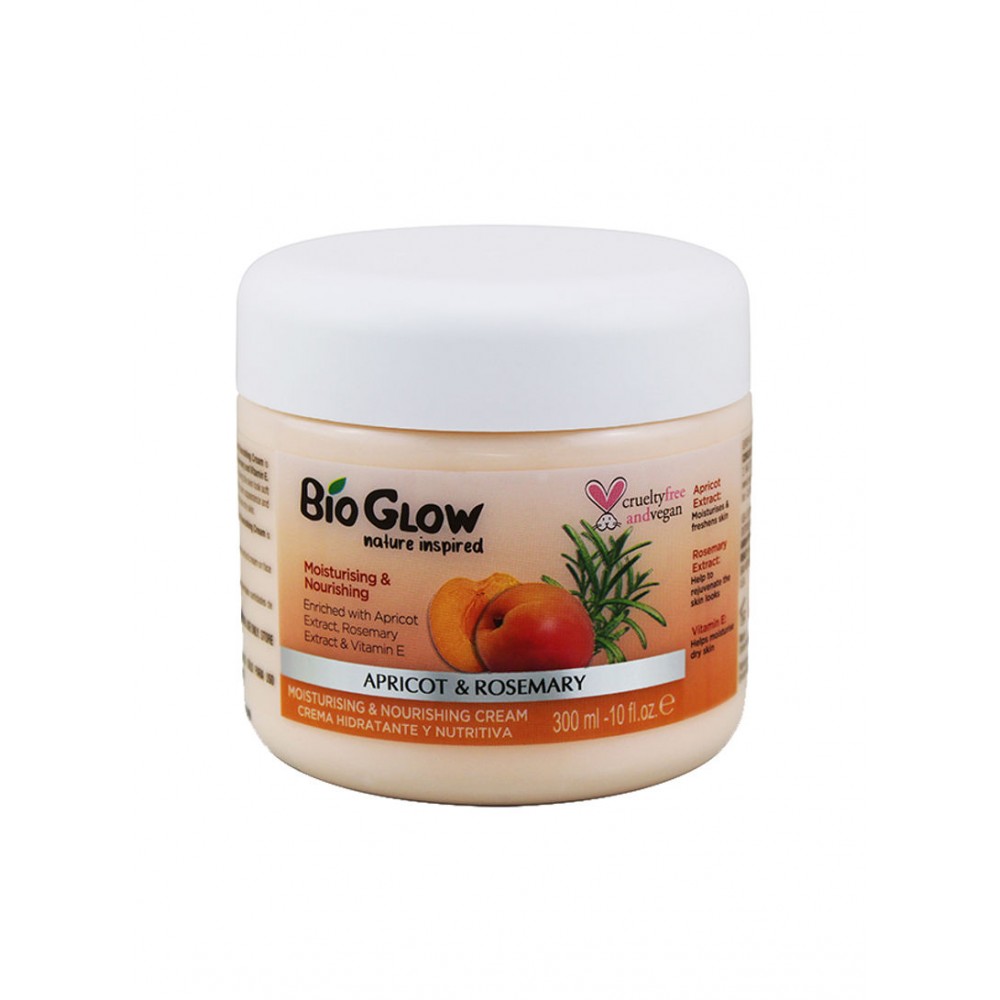 Bio Glow κρέμα σώματος Apricot & Rosemary Moisturising & Nourishing Cream 300ml