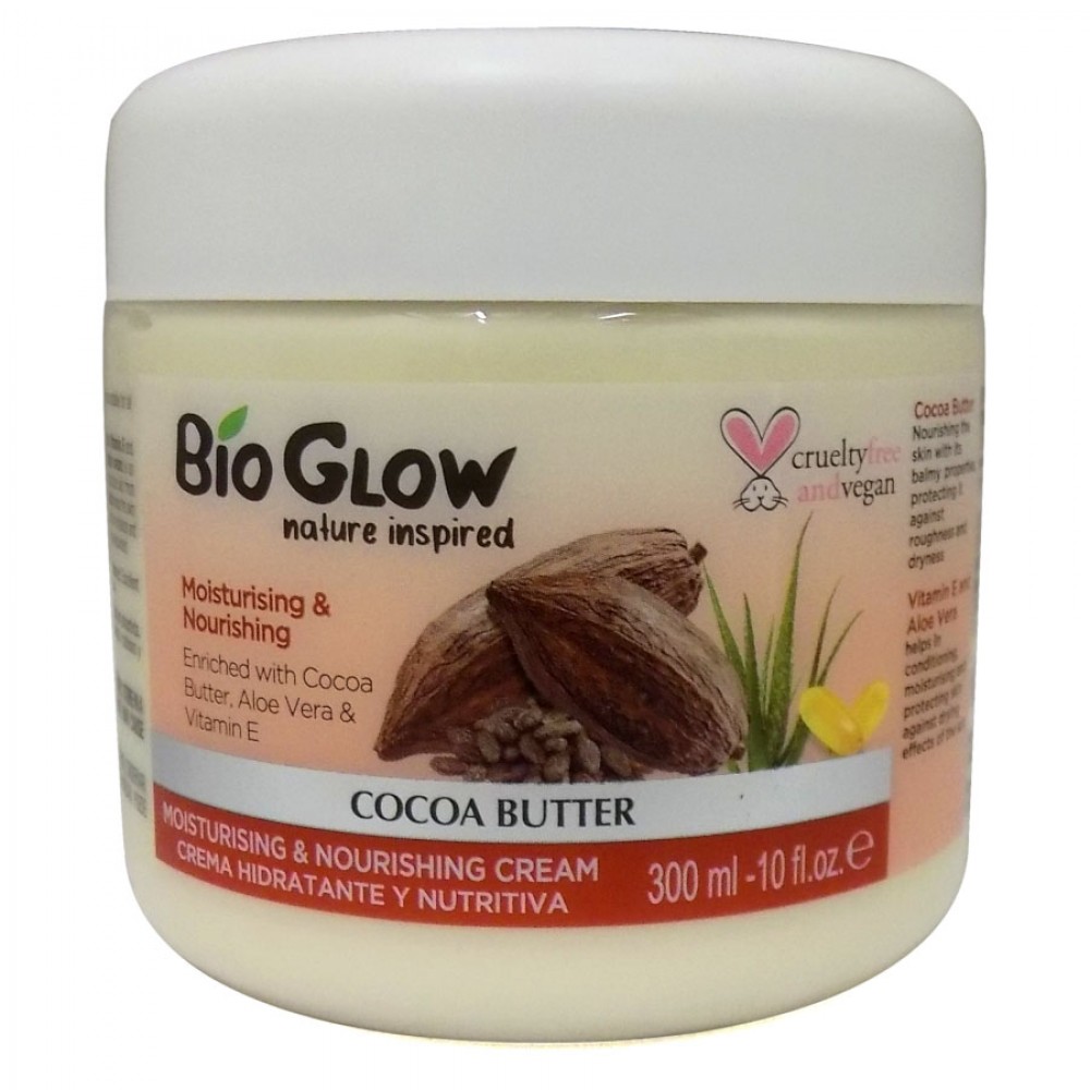Bio Glow Cocoa Butter  300ml Ενυδατική και θρεπτική κρέμα σώματος 