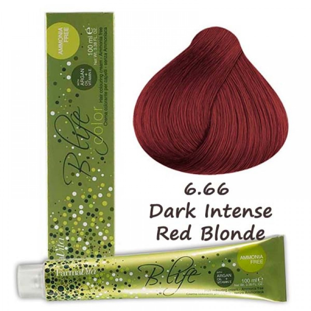 FarmaVita B.Life Color 6.66 Ξανθό Σκούρο Κόκκινο Ενισχυμένο 100ml Επαγγελματική Βαφή Μαλλιών (μόνιμη βαφή χωρίς αμμωνία)