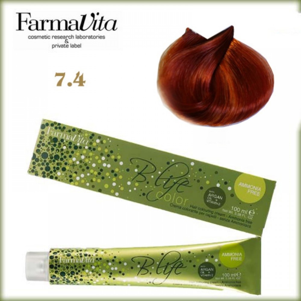 FarmaVita B.Life Color 7.4 Ξανθό Ντορέ Σαντρέ 100ml Επαγγελματική Βαφή Μαλλιών (μόνιμη βαφή χωρίς αμμωνία)