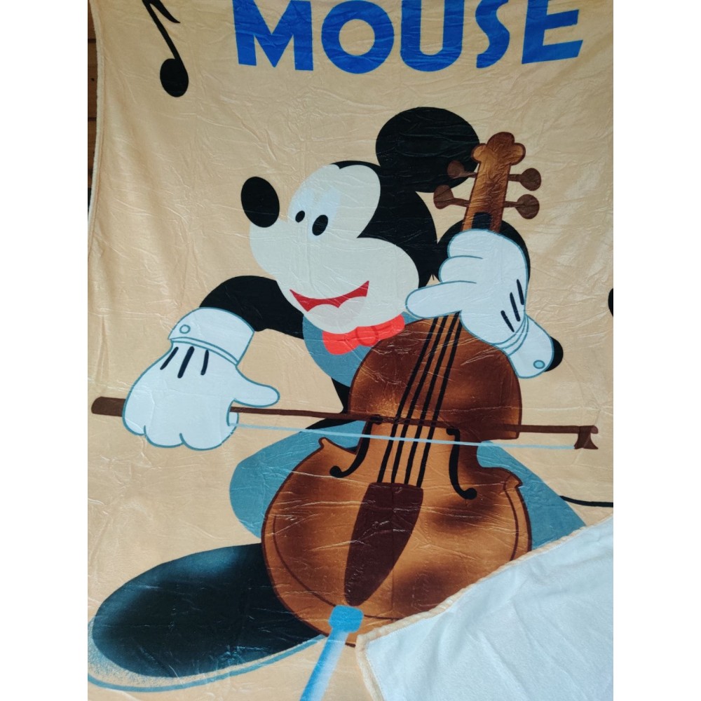 Παιδική κουβέρτα μονή   Mickey Mouse 160x200 μπεζ