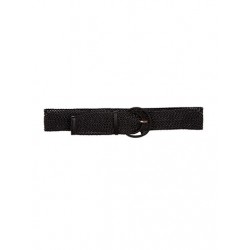 Γυναικεία πλεκτή ζώνη χρώμα μαύρο με στρόγγυλη αγκράφα 7cm