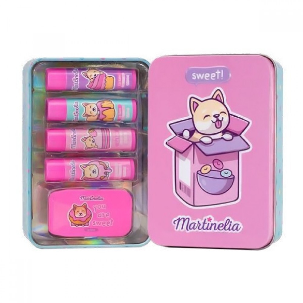 Martinelia Yummy Lip Care Tin 4 Lip Balms + 1 Lip Gloss + Tin Box