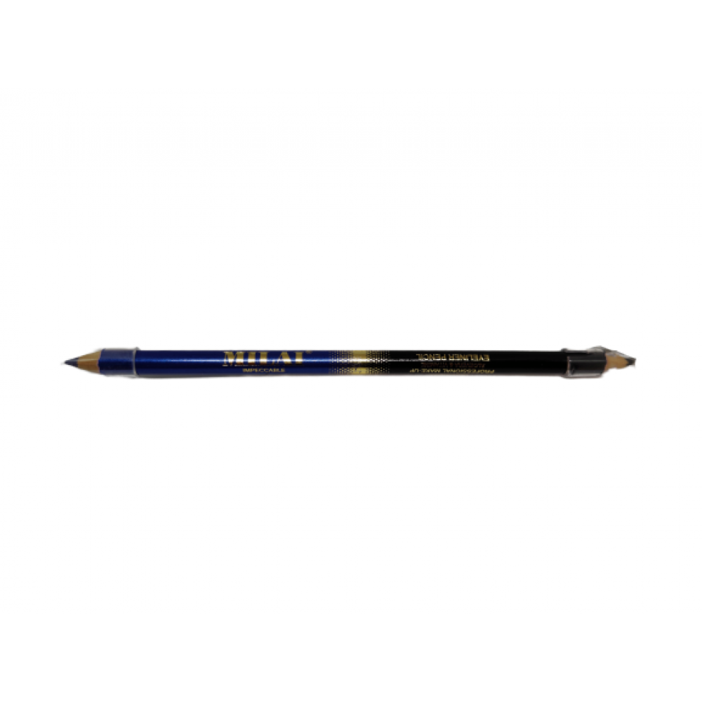 Μολύβι ξύλινο διπλό eyeliner μαύρο με ξύστρα και μολύβι χειλιών μπλε