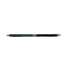 Μολύβι ξύλινο διπλό eyeliner μαύρο με ξύστρα και μολύβι χειλιών πράσινο σκούρο