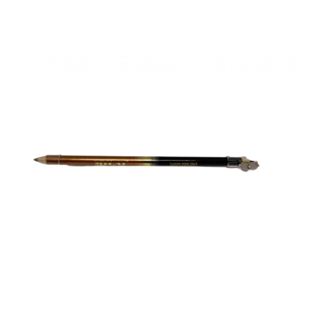 Μολύβι ξύλινο διπλό eyeliner μαύρο με ξύστρα και μολύβι χειλιών χρυσό