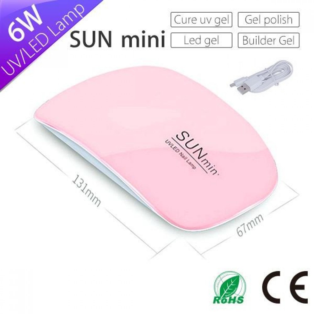 Sun Mini Φουρνάκι Νυχιών Led UV 6W Ροζ