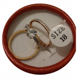 Δαχτυλίδι 3 τεμαχίων με Strass σε χρώμα χρυσού Size 18