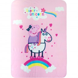 Κουβέρτα Κούνιας Peppa Pig Unicorn Fleece Ροζ 100x140εκ.