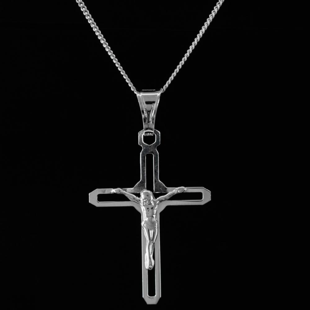 Ασημένιος σταυρός με αλυσίδα  C010 από καθαρό ασήμι 925ο  . 