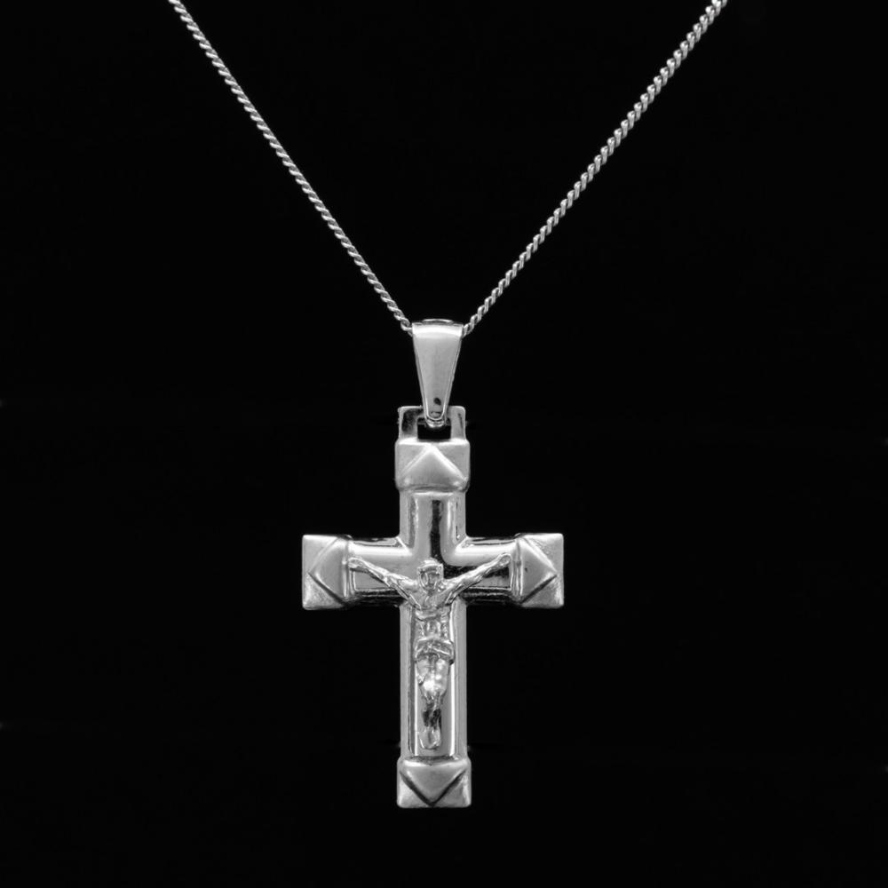 Ασημένιος σταυρός με αλυσίδα  C042 από καθαρό ασήμι 925ο  . 