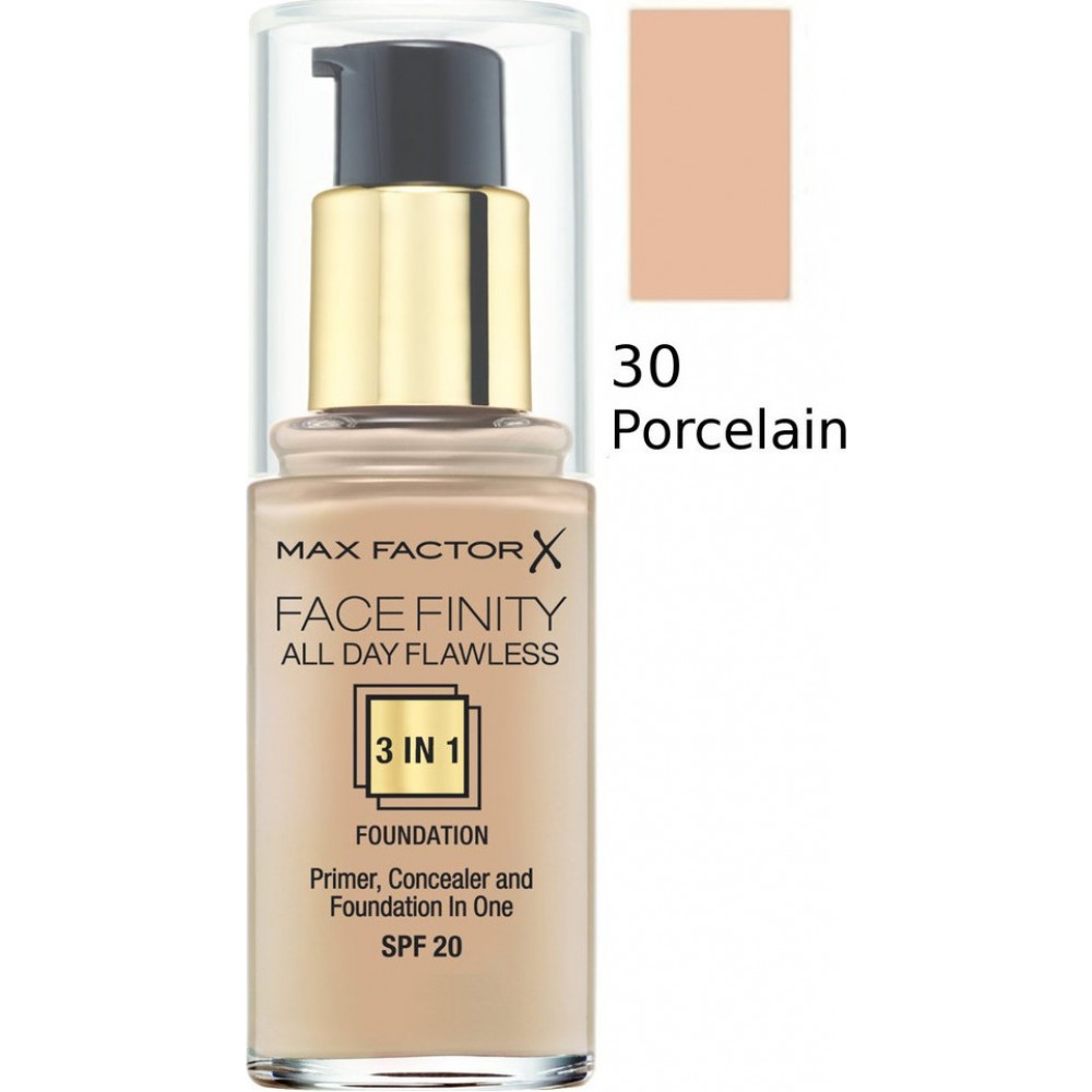 Max Factor Facefinity 30 Porcelain 3 in 1 Foundation 30ml (make up)- (concealer primer και βάση σε ένα make up)