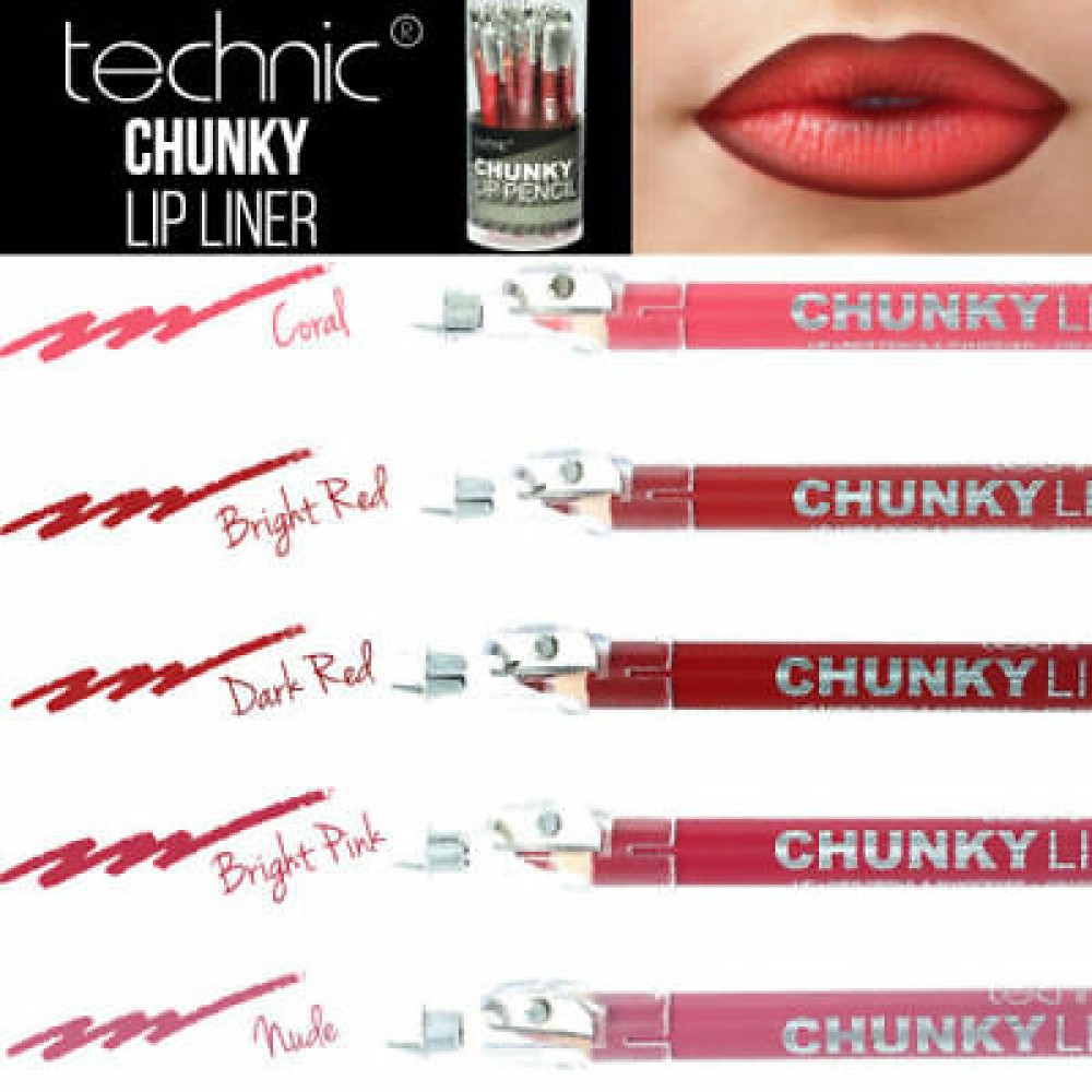Technic Chunky Lip Liner & Colour Pencil with Sharpener Coral 3.8gr