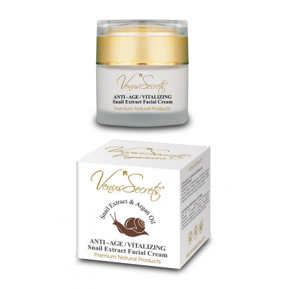 Venus Secrets Αντιγηραντική κρέμα προσώπου Anti-age / Vitalizing Face Cream with Snail Extract & Argan Oil 50ml