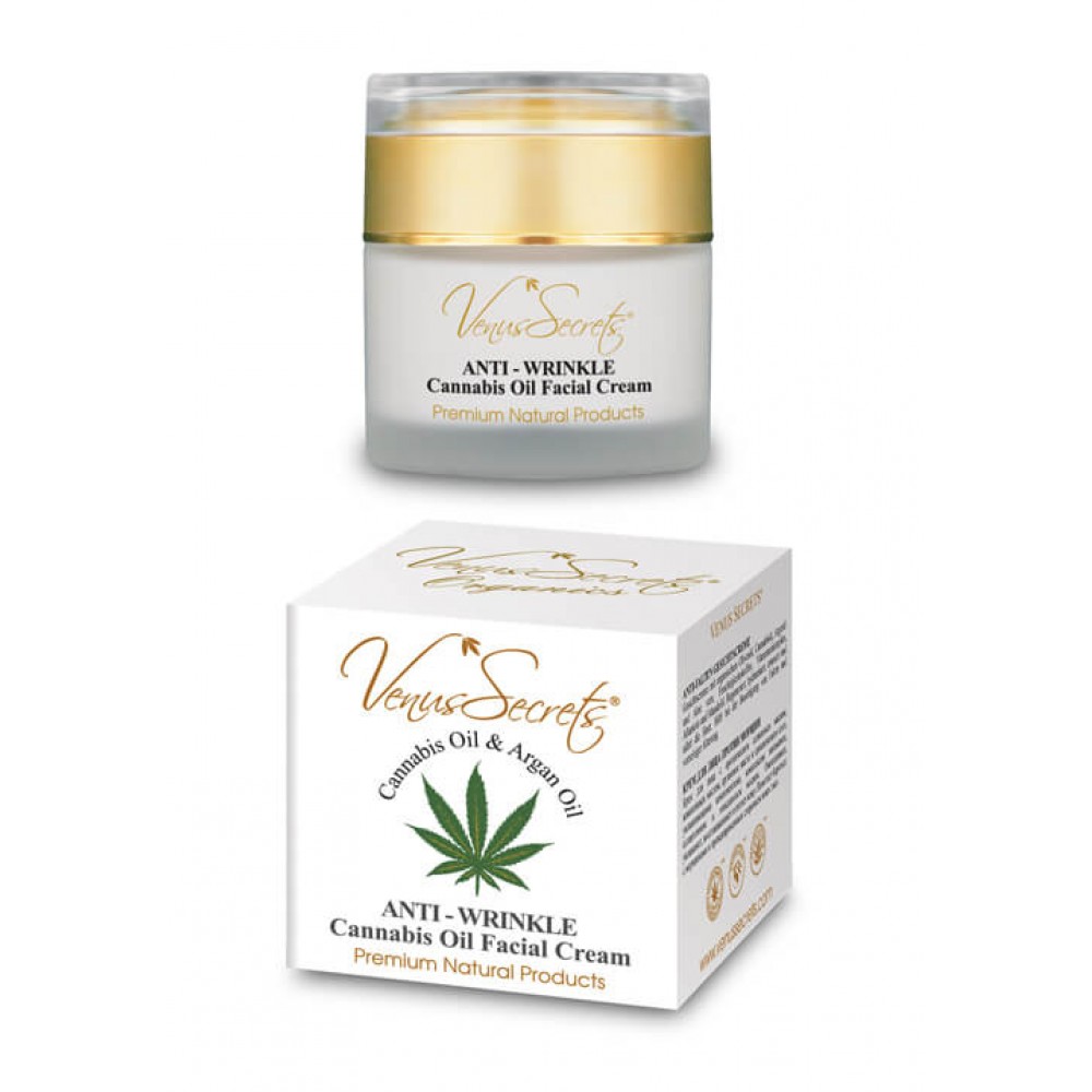 Venus Secrets Αντιρυτιδική Κρέμα Προσώπου Anti-Wrinkle Face Cream with Cannabis Oil & Argan Oil 50ml 
